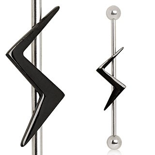 Piercing oreille industriel � �clair noir