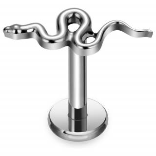 Piercing serpent en Titane pour l�vre ou oreille (� filetage interne)