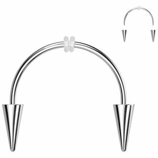 Piercing smiley "dents de vampire" en acier + orings