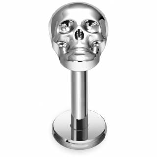 Piercing t�te de mort en Titane � filetage interne (l�vre et oreille)