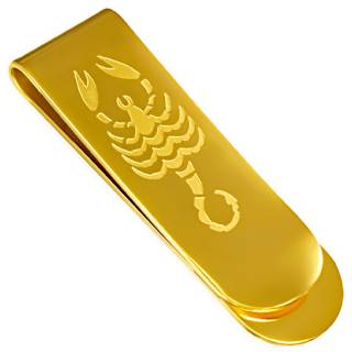 Pince � billets dor�e en acier avec scorpion grav�