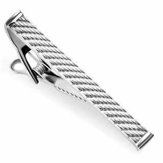 Pince � cravate en acier � diagonales aspect tress�