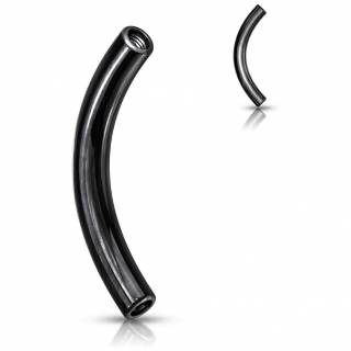 Tige / barre courb�e en titane noir pour piercing filetage interne