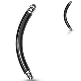 Tige / barre de remplacement courb�e Noire en acier pour piercing