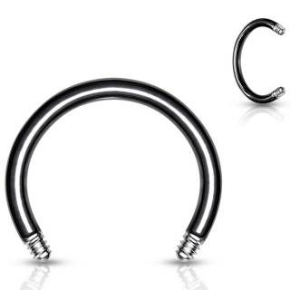 Tige de remplacement fer � cheval Noire en acier pour piercing