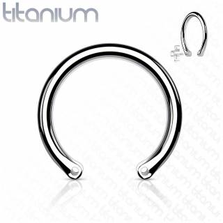 Tige piercing fer � cheval en titane pour 2 embouts vus de face