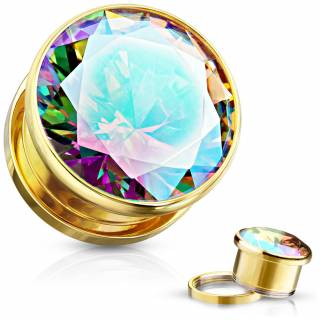 Tunnel Dor� en acier � large pierre aurore bor�ale